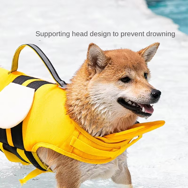 Life Jacket Buoyancy - 浮力のある犬用ライフジャケット、蜂のデザイン、小型犬・中型犬用スイムベスト、調節可能な反射材付きペット安全浮き具、夏用
