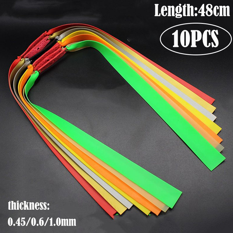 Speargun Rubber Band - 10個入り 強力カタパルト ラテックステープ フラット弾性バンド スリングショット ハンティング交換用アクセサリー