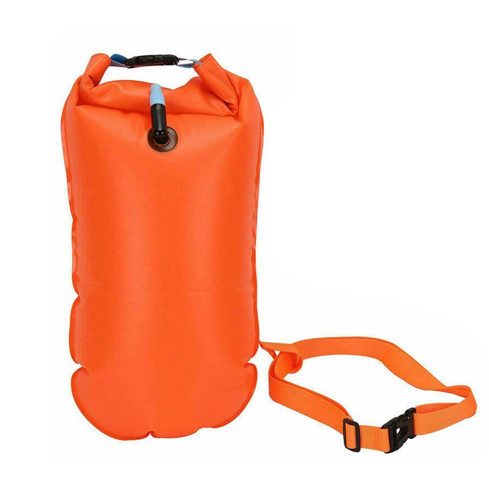 Swim Buoy Open Water - 水泳用ブイ、牽引フロート、オープンウォーターセーフティドライバッグ、デュアルチャンバーインフレータブル、軽量ホイッスル、ウエストベルト、トライアスロン、大人用