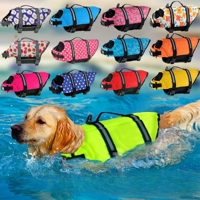 Life Jacket Buoyancy - 犬用スイミングベスト ペットライフジャケット 犬用スイムスーツ 夏用ビーチサーフィン ドリフティング用犬用ライフベスト 浮力服