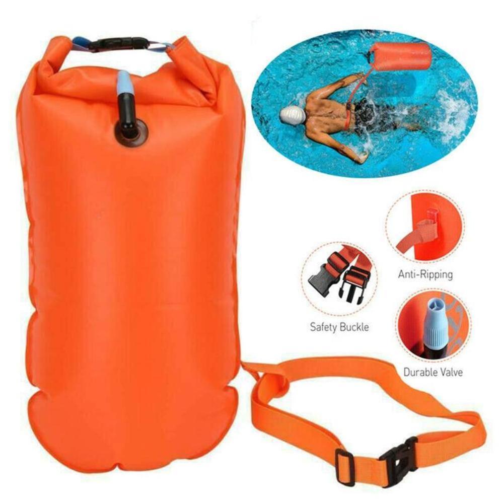 Swim Buoy Open Water - インフレータブルオープンスイミングブイ牽引軽量水泳エアバッグ収納ウエストベルト付きウォータースポーツ水泳収納フロートツール