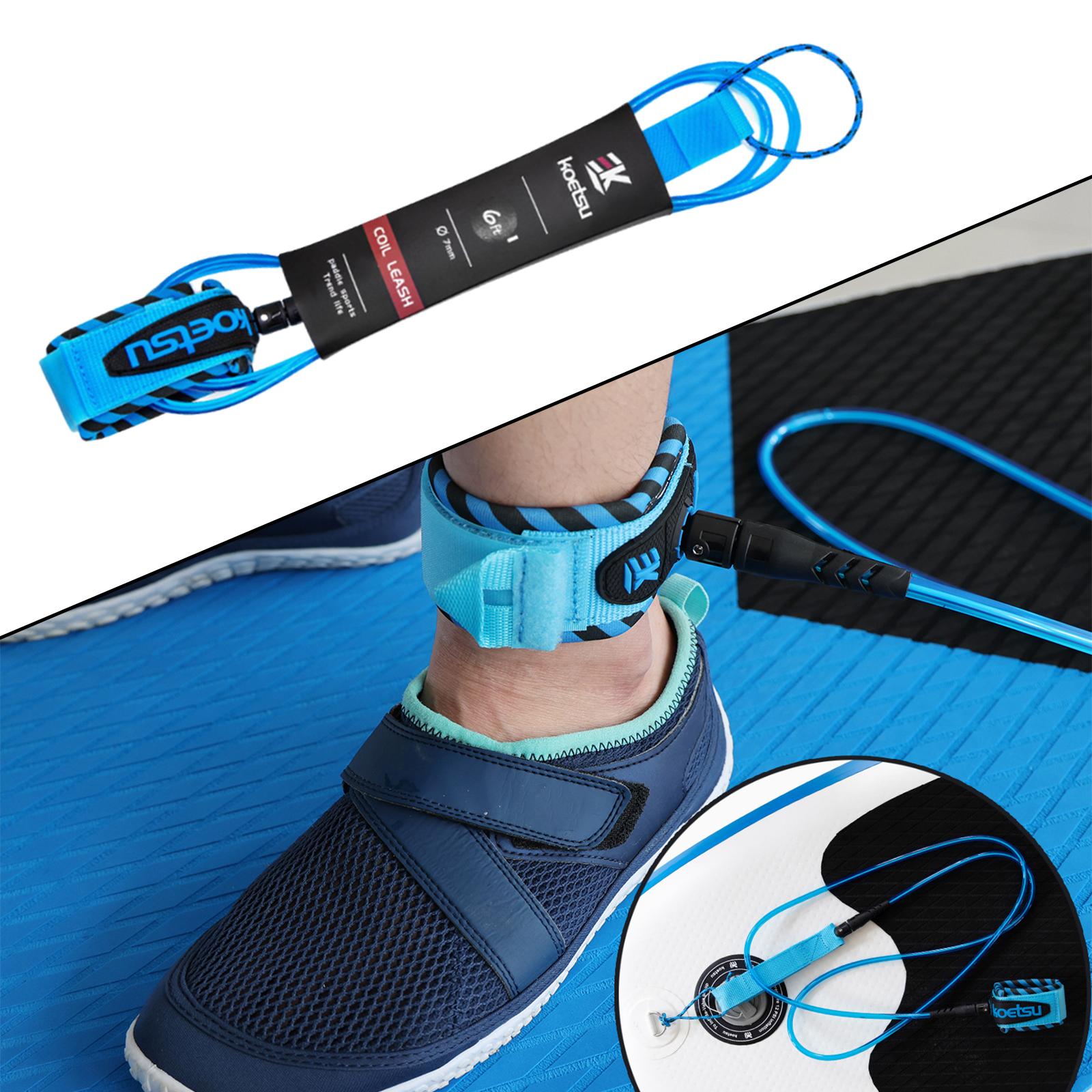 Surfboard Leash Ankle - サーフボード アンクルリーシュ TPU素材 弾性ストレートパドルボード フットストラップ 軽量