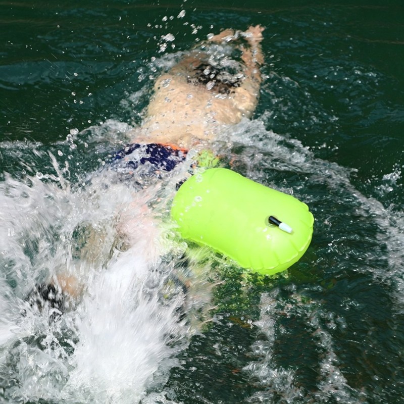 Swim Buoy Open Water - FSTE-インフレータブルスイミングプールブイ牽引フロート救命用PVCインフレータブルエアドライバッグドリフトバッグオープンウォータースイム