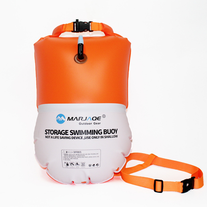 Swim Buoy Open Water - MARJAQE収納式スイムブイ（ウォーターボトルポケット付き）防水オープンウォーターフロート