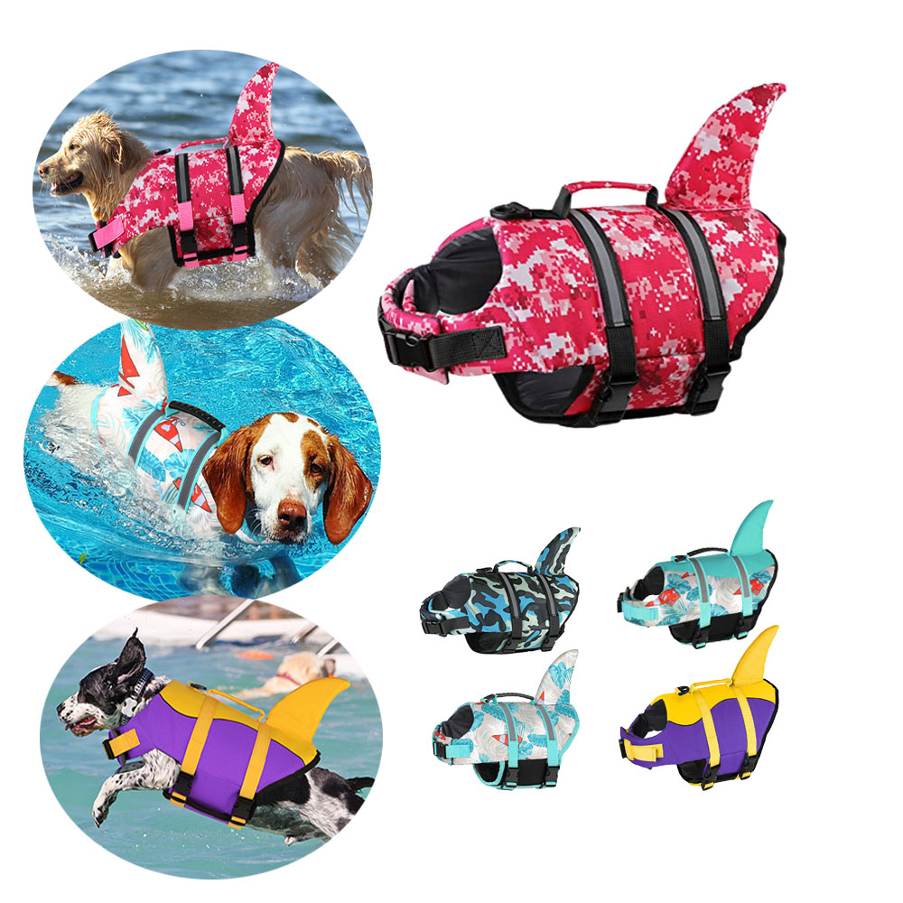 Life Jacket Buoyancy - 大きな猫と犬のための犬のライフジャケット、水泳ボートのためのクリレスライフベスト、浮力レスキューハンドル、ペットのfloationベスト