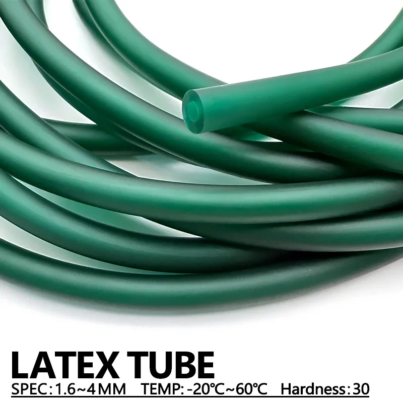 Speargun Rubber Band - ダークグリーン天然ラテックスゴムチューブ 1/2/3/5M 内径1.6-4mm 高弾性ゴムホース スリングショットカタパルトスピアガンバンド用