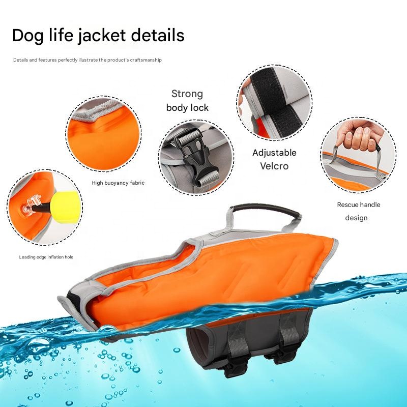 ペット用ライフジャケット夏用インフレータブル水着は強力な浮力 - Life Jacket Buoyancy のレビューと価格