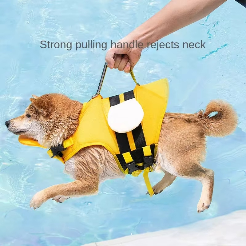 浮力のある犬用ライフジャケット、蜂のデザイン、小型犬・中型犬 - Life Jacket Buoyancy のレビューと価格