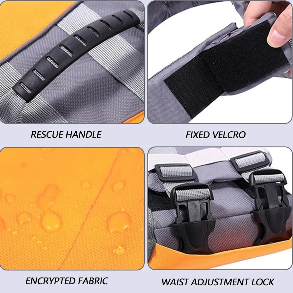 調節可能なペット水泳ライフジャケット反射超浮力子犬水着ポリエ - Life Jacket Buoyancy のレビューと価格
