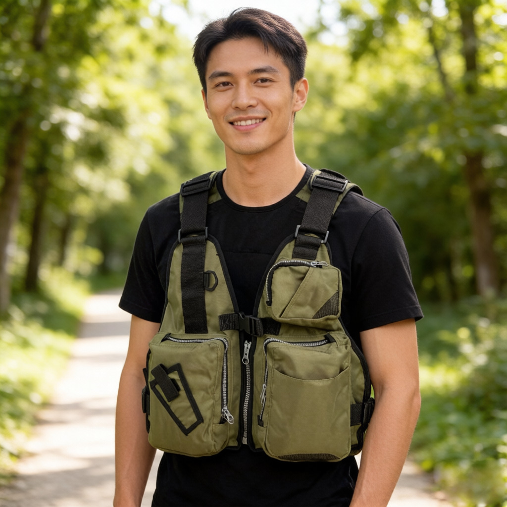 大人男性用ルアーフィッシングライフジャケット、ストラップ付き - Life Jacket Buoyancy のレビューと価格