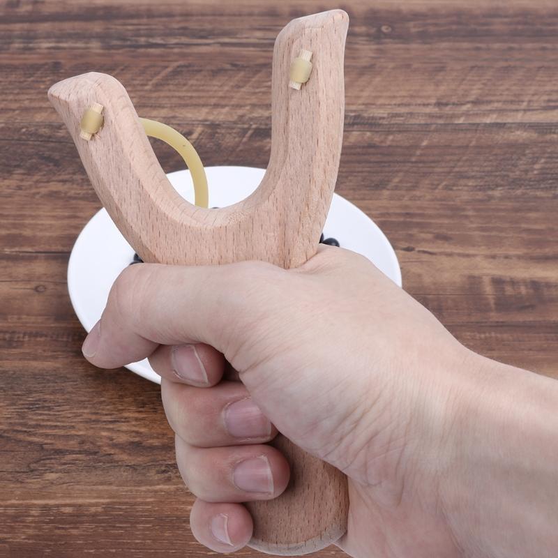 ゴムバンド付き天然木製スリングショット屋外狩猟スポーツゲーム - Speargun Rubber Band のレビューと価格