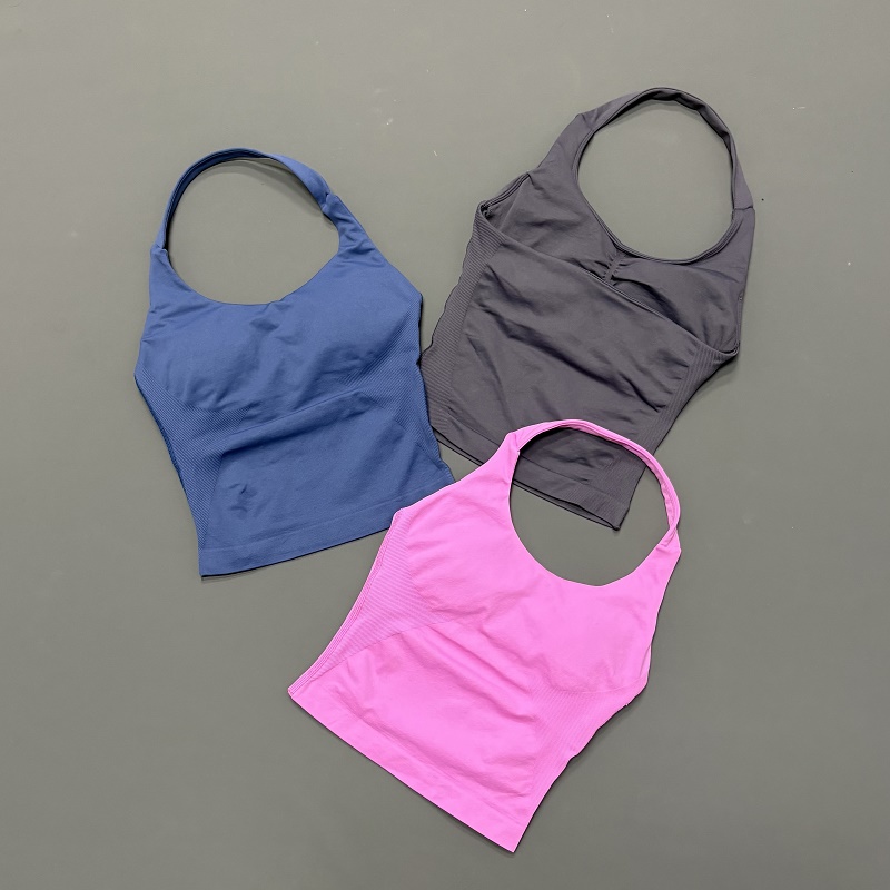 女性用ホルターネックスポーツトップ シームレスヨガタンクトッ - Aquatic Gym のレビューと価格