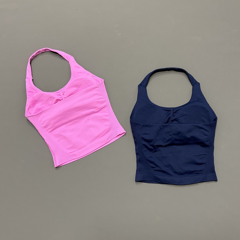 女性用ホルターネックスポーツトップ シームレスヨガタンクトッ - Aquatic Gym のレビューと価格