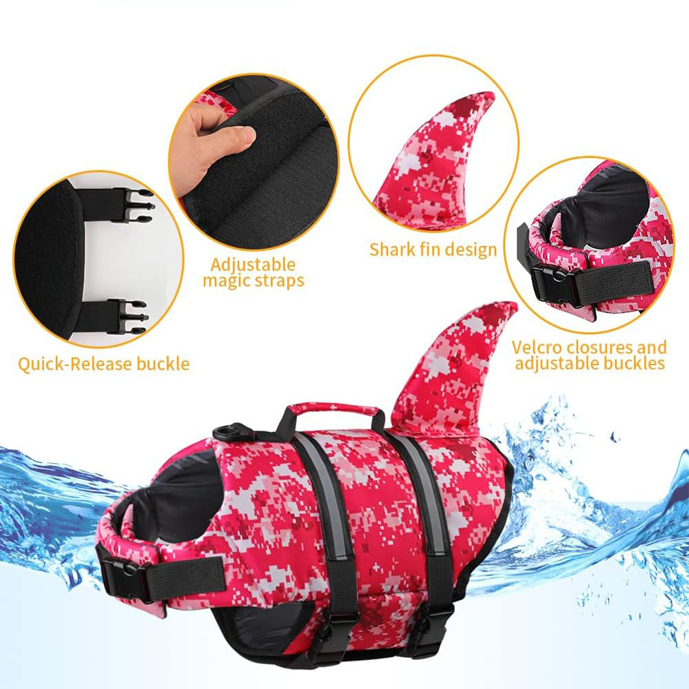 大きな猫と犬のための犬のライフジャケット、水泳ボートのための - Life Jacket Buoyancy のレビューと価格