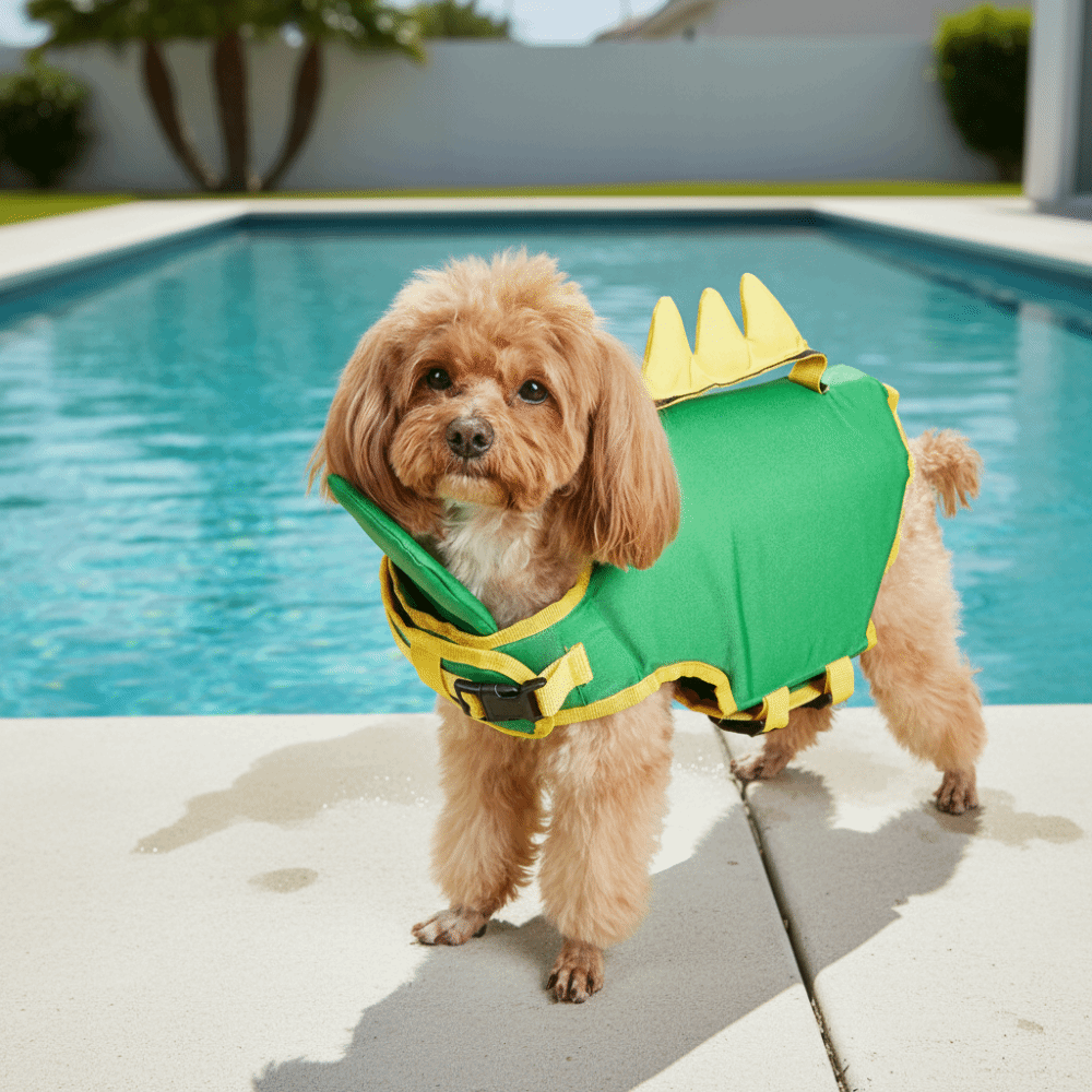 調節可能な犬用ライフジャケット蜂/恐竜の形防水犬用水着安全ハ - Life Jacket Buoyancy のレビューと価格