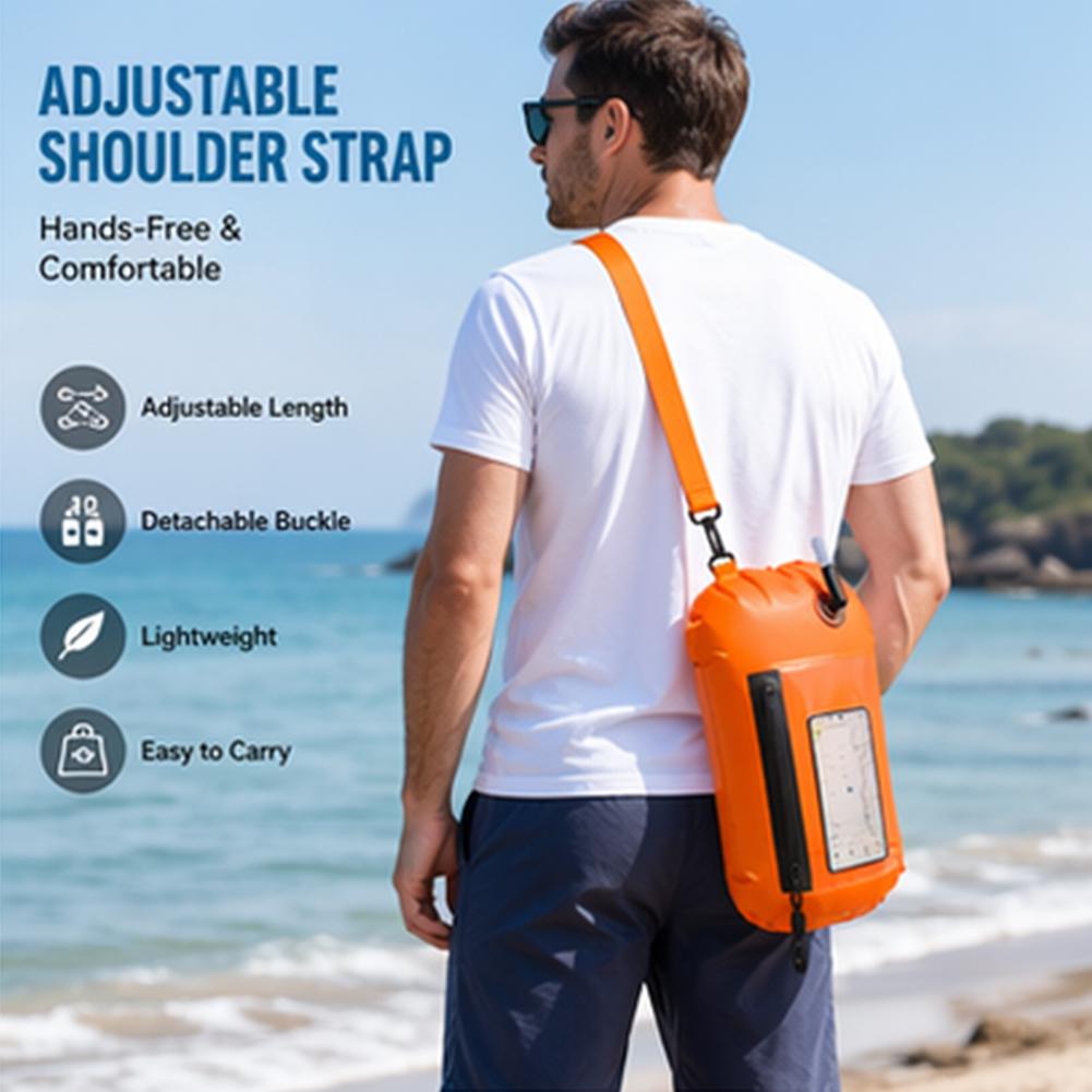 新しいスイムブイ防水ドライバッグ、タッチスクリーン対応スマホ - Swim Buoy Open Water のレビューと価格